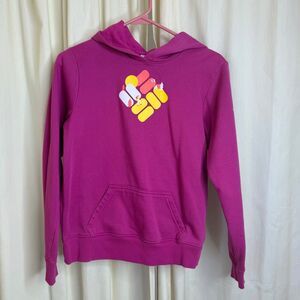 Columbia Girl's Tabor Heights Graphic Hoodie magenta/fuchsia size large 14/16